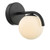 Dar Lighting Orlena Matt Black with Opal Glass Diffuser Wall Light 