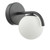 Dar Lighting Orlena Matt Black with Opal Glass Diffuser Wall Light 