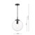 Dar Lighting Ripple Matt Black with Clear Glass Diffuser Pendant Light 