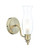 Vestry 1 Light Antique Brass and Clear Glass IP44 Wall Light