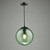 Dar Lighting Ripple Matt Black with Green Glass Diffuser Pendant Light 