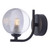 Dar Lighting Cradle Matt Black with Clear and Smoked Ribbed Glass Wall Light 