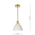 Dar Lighting Hadano Natural Brass with Ceramic Domed Shade Pendant Light 