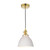 Dar Lighting Hadano Natural Brass with Ceramic Domed Shade Pendant Light 