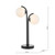 Dar Lighting Orlena 2 Light Matt Black with Opal Glass Diffuser Table Lamp 