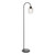 Dar Lighting Idra Matt Black with Ribbed Glass Floor Lamp 