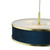 Dar Lighting Alvaro 3 Light Brushed Brass With Blue Shaded Pendant Light 