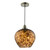 Dar Lighting Leandra Antique Brass and Tortoiseshell Glass Pendant Light 