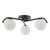 Dar Lighting Orlena 3 Light Matt Black with Opal Glass Diffuser Semi Flush Ceiling Light 