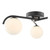 Dar Lighting Orlena 3 Light Matt Black with Opal Glass Diffuser Semi Flush Ceiling Light 