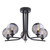 Dar Lighting Cradle 5 Light Matt Black with Clear and Smoked Ribbed Glass Semi Flush Ceiling Light 