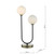 Dar Lighting Duo 2 Light Antique Brass and Opal Glass Table Lamp 