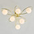 Dar Lighting Lysandra 6 Light Polished Gold with Opal Glass Diffuser Semi Flush Ceiling Light 