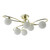 Dar Lighting Lysandra 6 Light Polished Gold with Opal Glass Diffuser Semi Flush Ceiling Light 