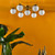 Dar Lighting Bombazine 7 Light Natural Brass and Opal Glass Semi Flush Ceiling Light 