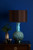Dar Lighting Edlyn Blue Reactive Glaze Base Only Table Lamp 