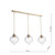 Dar Lighting Mya 3 Light Antique Brass with Glass Diffuser Bar Pendant Light 