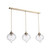Dar Lighting Mya 3 Light Antique Brass with Glass Diffuser Bar Pendant Light 