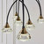 Zander 9 Light Matt Black with Brushed Brass Cluster Pendant Light