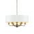 Highclere 6 Light Antique Brass with White Shaded Pendant Light