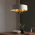 Highclere 6 Light Antique Brass with White Shaded Pendant Light