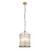 Lambeth 4 Light Ribbed Antique Brass with Clear Diffuser Pendant Light