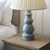 Provence and Carla Grey Glaze with Ivory Shade Table Lamp