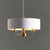 Highclere 3 Light Antique Brass with White Shaded Pendant Light