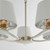 Harve 5 Light Bright Nickel with White Shades Pendant Light