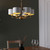 Highclere 6 Light Antique Brass with White Shades Pendant Light