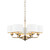 Highclere 6 Light Antique Brass with White Shades Pendant Light