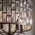 Belle 5 Light Dark Bronze with Faceted Glass Pendant Light