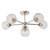 Allegra 6 Light Bright Nickel with Clear Diffusers Semi Flush Ceiling Light