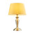 Oslo and Evie Antique Brass with Yellow Shade 55.5cm Table Lamp