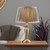 Oslo and Freya Antique Brass with Charcoal Shade 48cm Table Lamp