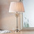 Leaf and Freya Polished Nickel with Dusky Pink Shade 67.5cm Table Lamp