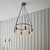 Hal 6 Light Antique Brass Industrial Cluster Pendant Light