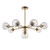 Allegra 8 Light Antique Brass with Clear Diffuser Pendant Light