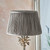 Leaf and Freya Polished Nickel with Charcoal Shade 64.5cm Table Lamp