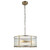 Ridgeton 3 Light Antique Brass with Clear Ribbed Diffuser Pendant Light