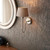 Rouen and Cici Polished Nickel with Grey Shade Wall Light
