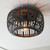 Mathias Matt Black with Dark Wood Shade Flush Ceiling Light