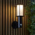 Tarrow Matt Black with White Diffuser and PIR Sensor IP44 Wall Light