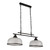 Searchlight Highworth 2 Light Matt Black with White Diffuser Pendant Light 