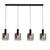 Searchlight Sweden 4 Light Black with Smoked Ombre Glass Diffusers Bar Pendant Light 