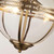 Searchlight Coronet 3 Light Antique Brass with Clear Glass Pendant Light 