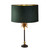 Searchlight Palm Antique Brass with Black and Green Shade Table Lamp 