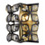 Searchlight Iris Black and Brass with Crystal Wall Light 