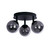 Searchlight Crosby 3 Light Black with Smoked Glass Semi Flush Ceiling Light 