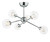 Zeke 6 Light Polished Chrome Semi Flush Pendant Light